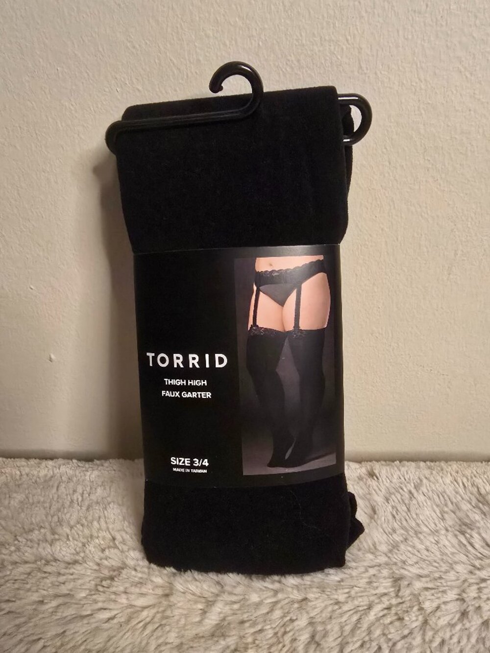 Torrid - Thigh High Faux Garter - Size 3/4 - Opaque Black